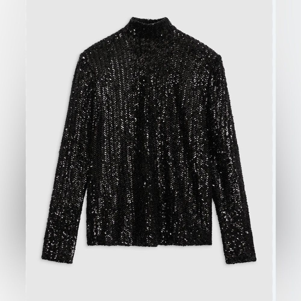 Anine Bing Josephine Black Sequin Women's Top NWT medium